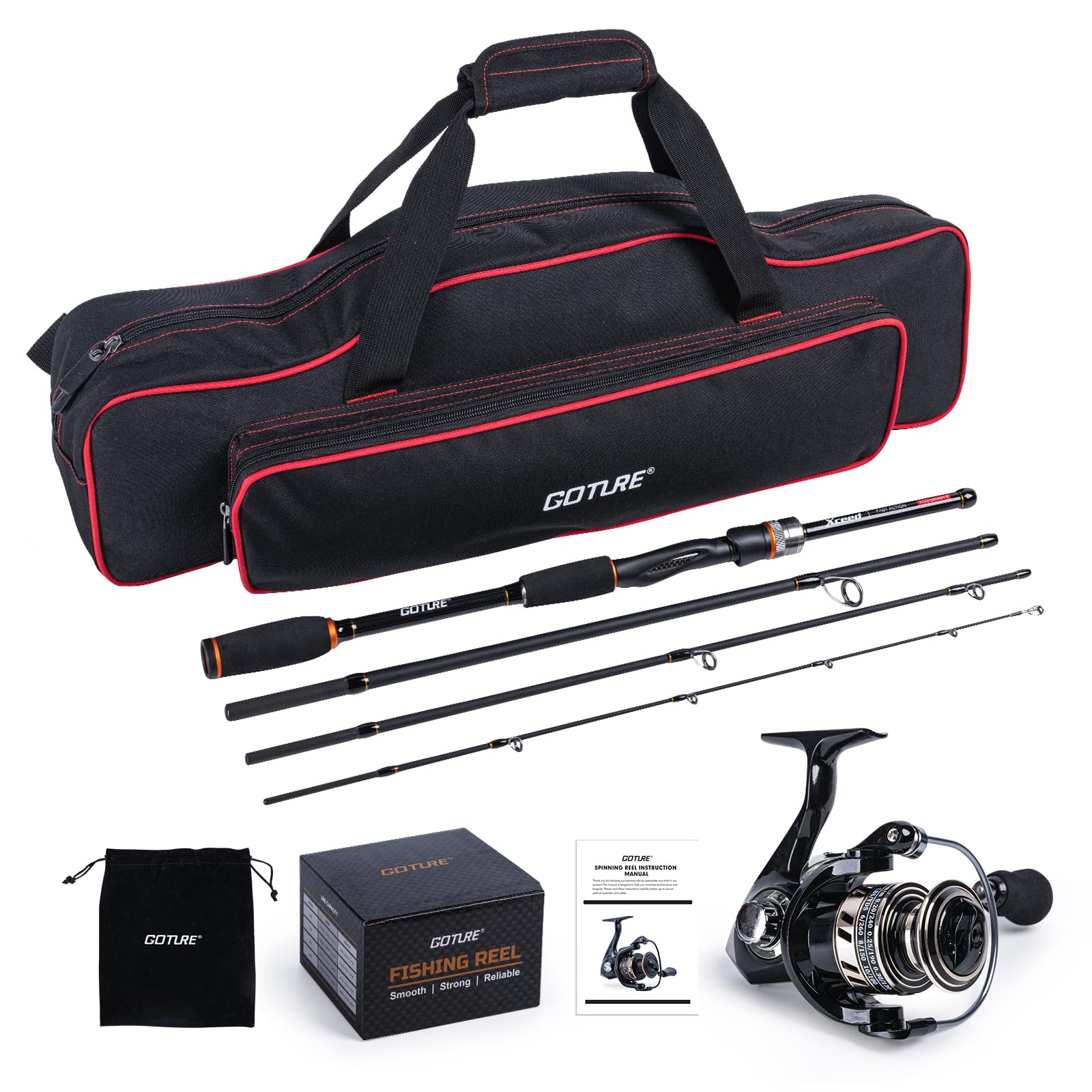 Fishing Rod Combo - Goture Przenośny Zestaw Wędkarski Spinningowy z