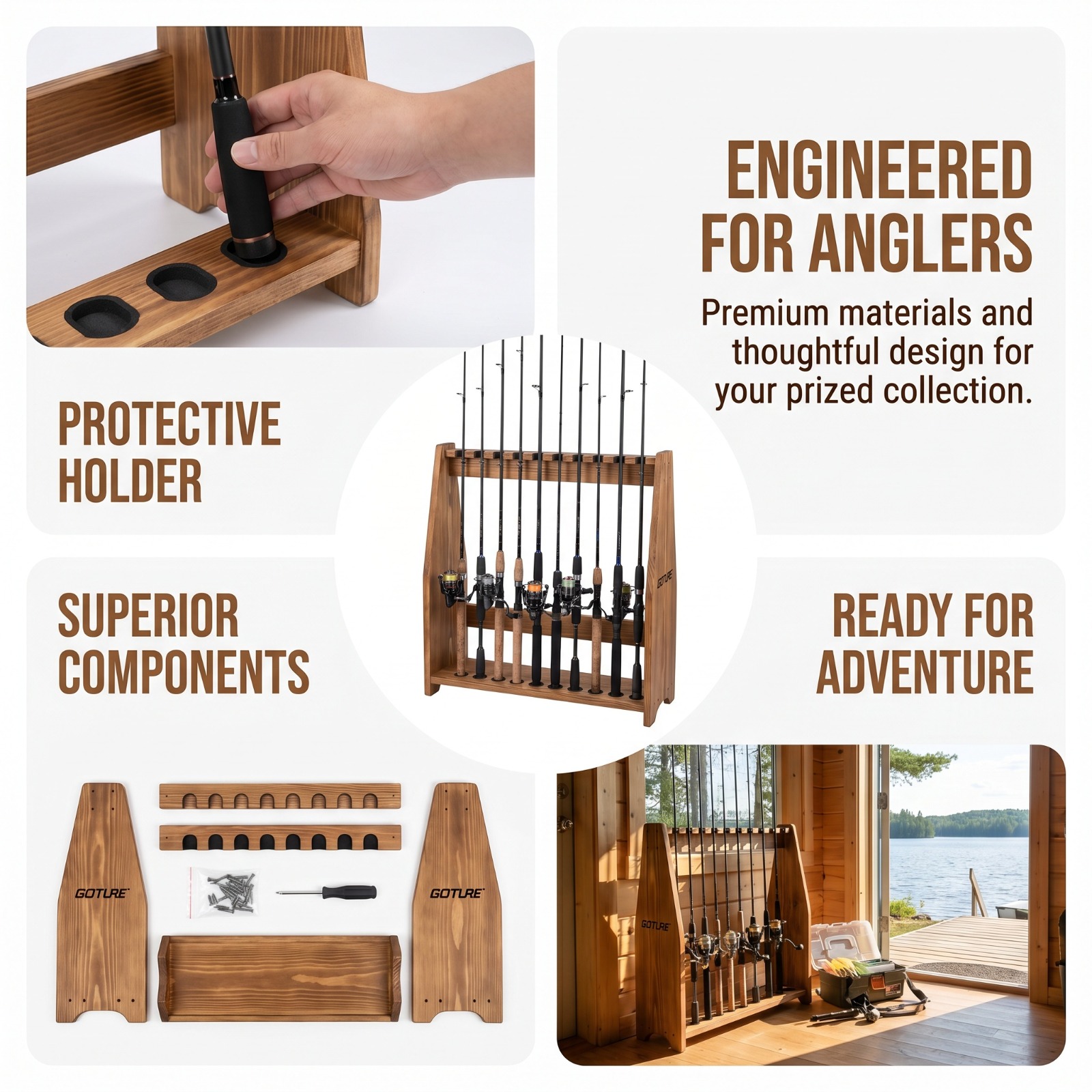 Fishing Rod Rack - Goture Stojak podłogowy na wędki z