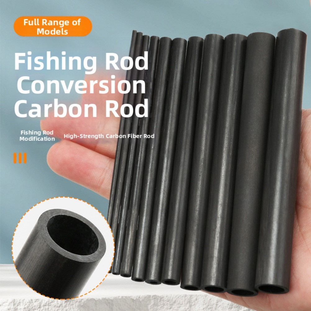 Fishing Rod Carbon Fiber - 10cm czarna pusta rurka z włókna