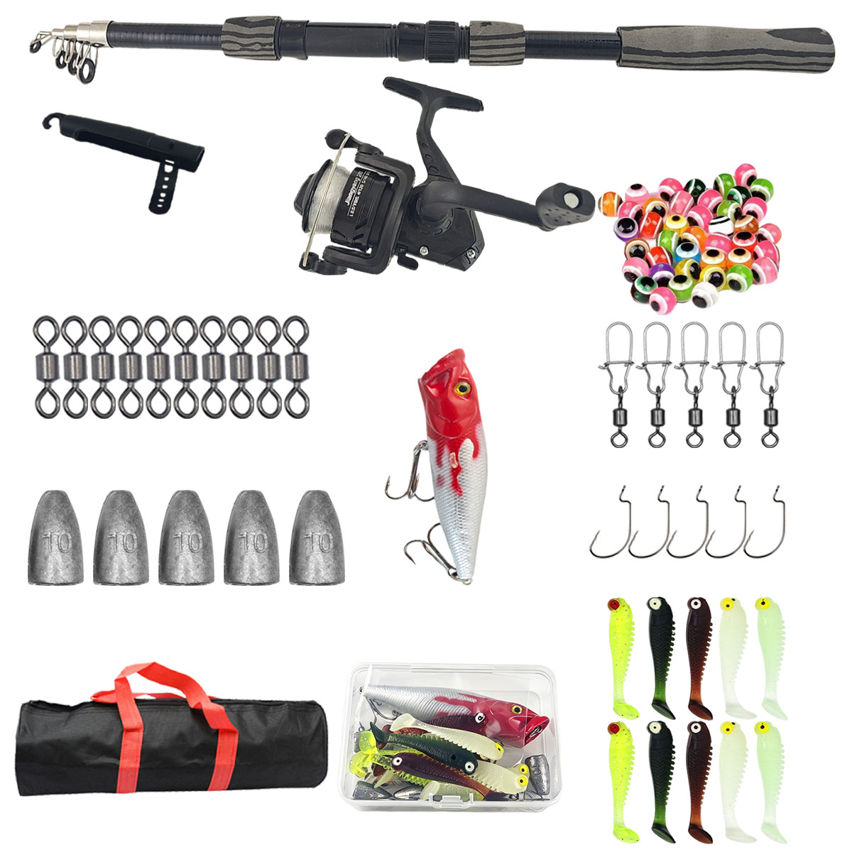 Fishing Rod Case - Przenośny zestaw wędkarski z teleskopową wędką