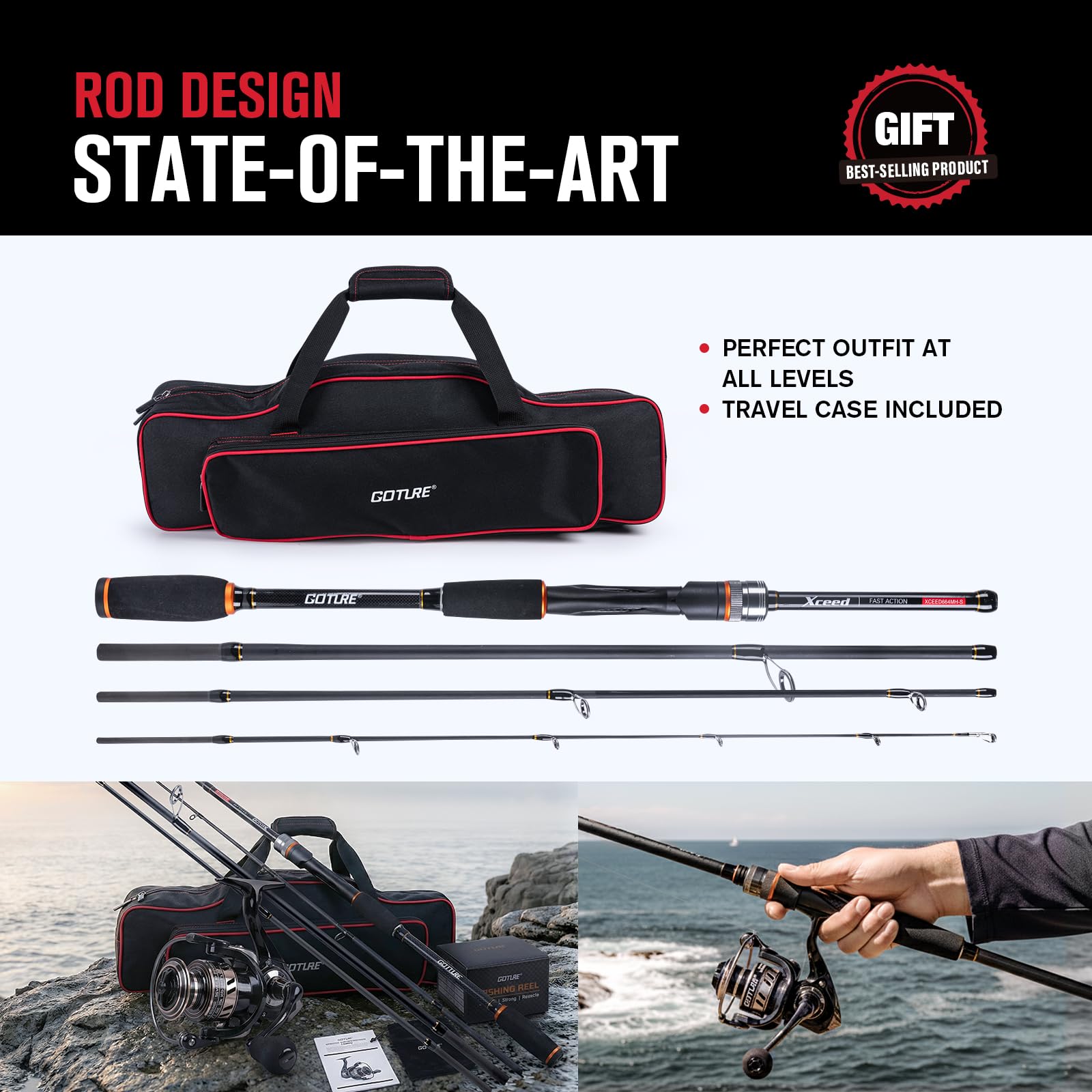 Goture Przenośny Zestaw Wędkar – Fishing Rod Combo recenzja i cena