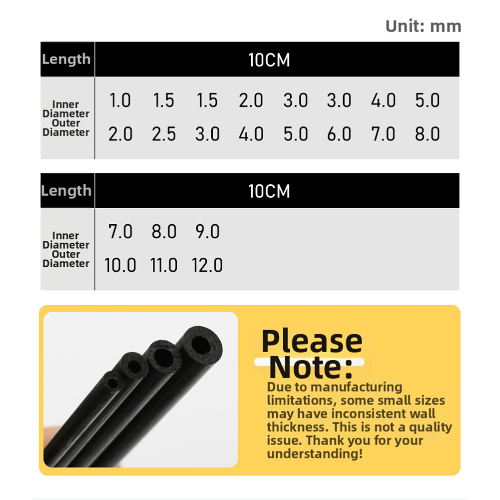 10cm czarna pusta rurka z włók – Fishing Rod Carbon Fiber recenzja i cena