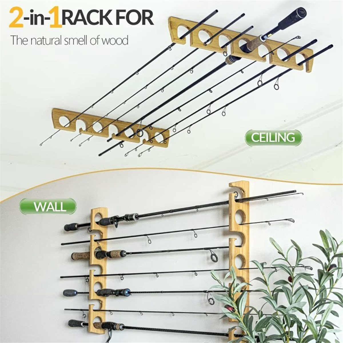 Nowość! Drewniany, ścienny org – Fishing Rod Rack recenzja i cena
